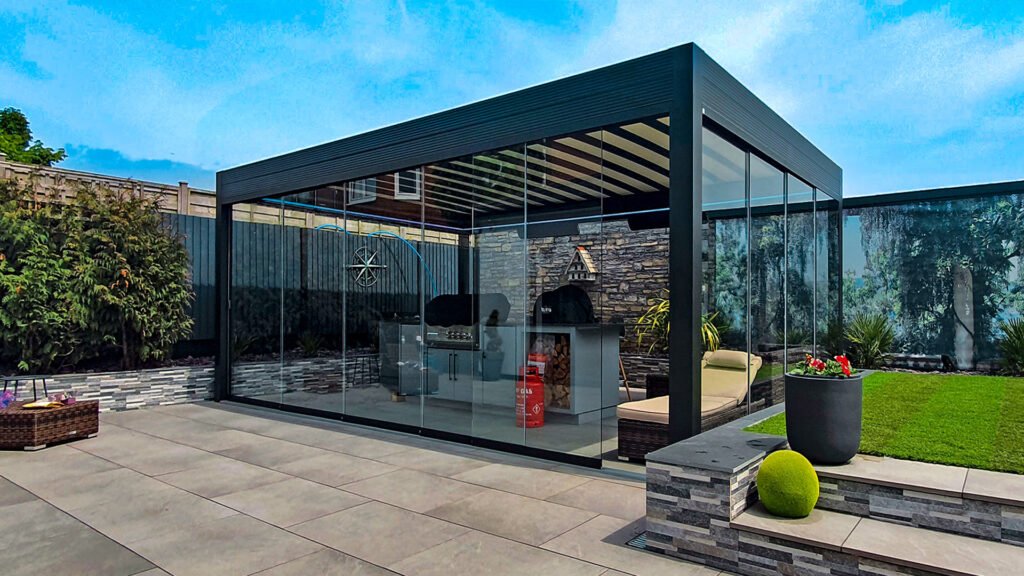 https://www.aldanashutter.com Glass-house in KSA منزل زجاجي برجولة زجاجيةبيت زجاجي السعودية